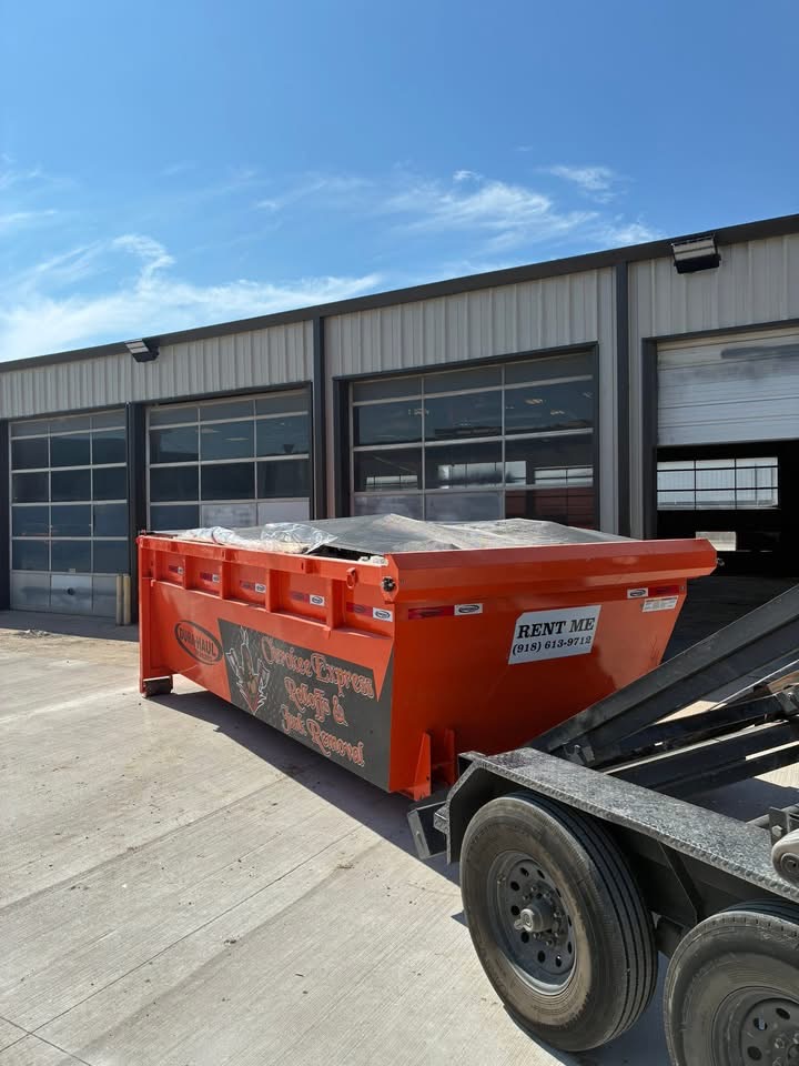 Loaded and tarped Cherokee Express rolloff ready for haul-off